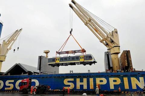 The second batch of three four-car 100 km/h DMUs which CRRC is building for INCFA has been shipped from the Chinese port of Tianjin.
