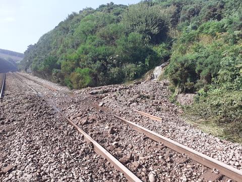 Landslip debris at Carmont