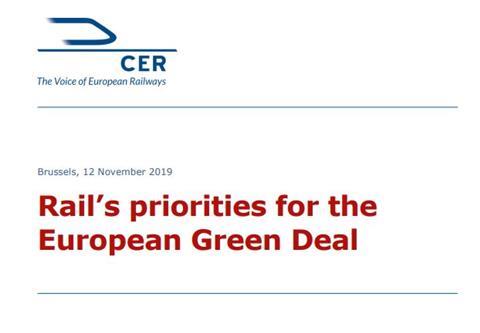 Rail’s priorities for the European Green Deal