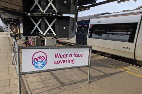 gb c2c coronavirus wear a face covering sign West Ham