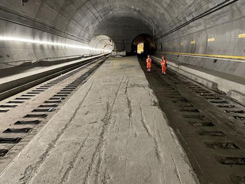 Gotthard Base Tunnel repairs (Photo SBB)