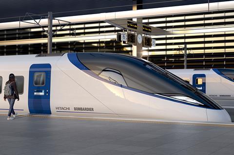 Bombardier and Hitachi's joint High Speed 2 train proposal.