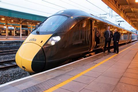 The 08.50 to London Paddington on January 5 was the first passenger service to leave Cardiff Central using electric power (Photo: Jeremy Segrott).