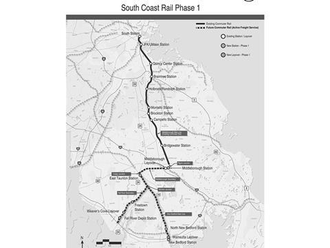 The $1·047bn project will extend Boston’s Middleborough Line commuter rail services to Taunton, New Bedford and Fall River.