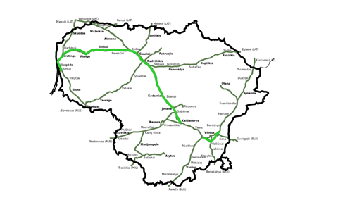 Lithuanian electrification project map