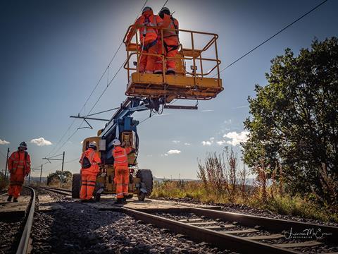 Overhead electrification works