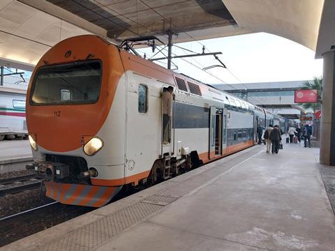 ONCF TNR suburban rail services at Rabat Agdal station.