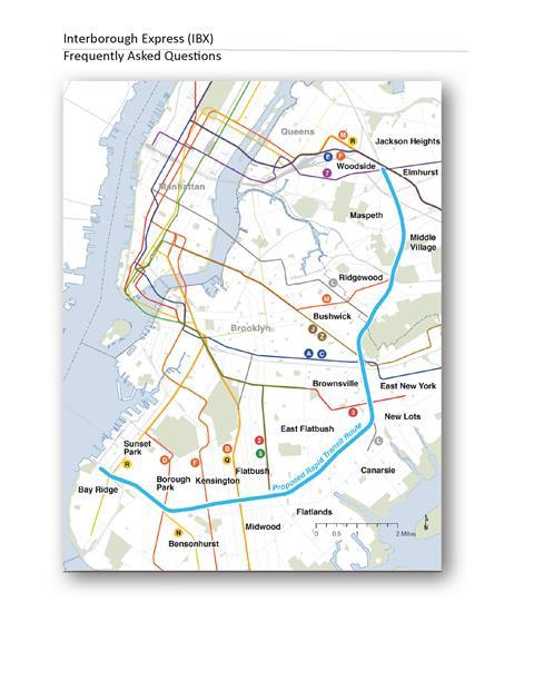 Interborough Express map