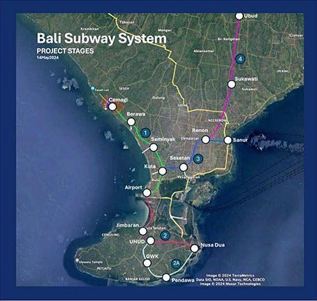 Bali metro map (image Bali Provincial Gov)