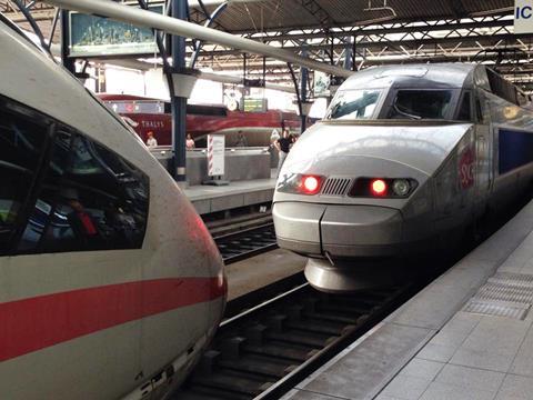 High speed trains in Brussels.
