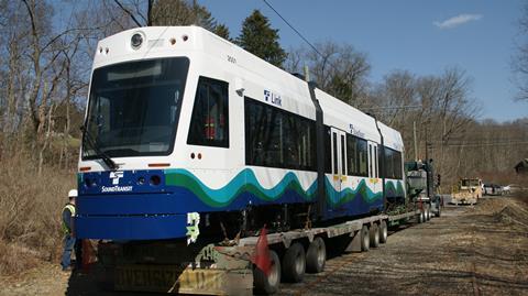 Brookville Equipment Corp Liberty NXT LRV delivered for Sound Transit’s Tacoma Link