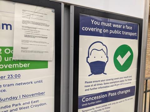 gb Croydon tram coronavirus poster