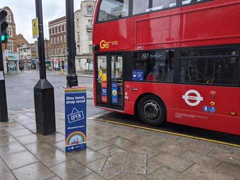 gb Croydon bus coronavirus sign