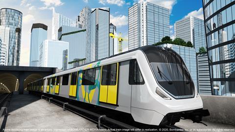 Bombardier Movia metro train generic image