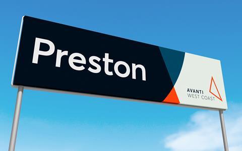 Avanti West Coast Preston sign