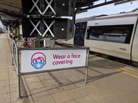 gb c2c coronavirus wear a face covering sign West Ham