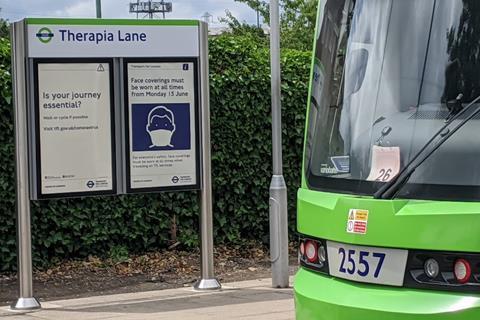 gb Croydon tram Therapia Lane coroanviorus poster