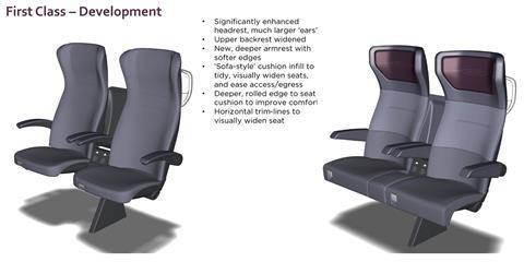 East Midlands Railway Class 810 Aurora first class Seats