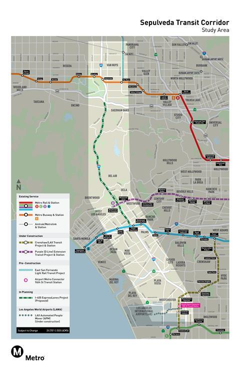 Sepulveda Transit Corridor map