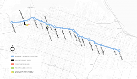 Hamilton LRT map