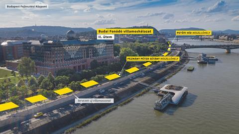 hu-Budapest riverside tram extension rendering-D Vitezy