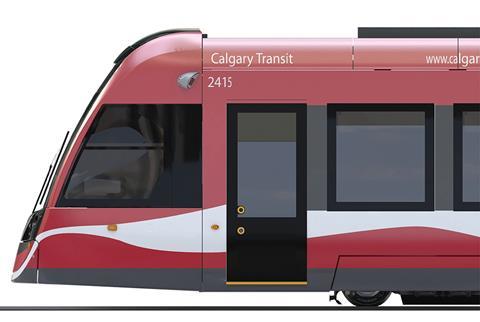 Calgary Green Line CAF Urbos 100 LRV impression cab side