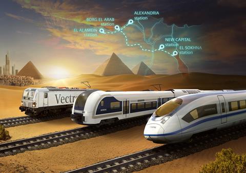 eg Siemens trains Egypt map