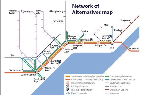 South Wales network of alternatives map