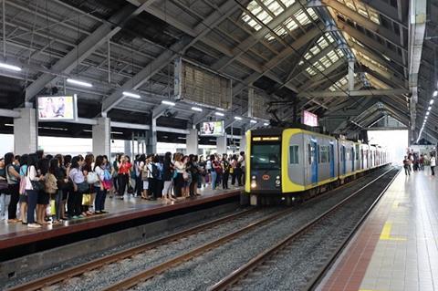 LRT-1 runs 20 km north–south on an elevated alignment between Roosevelt station in Quezon City and Baclaran station in Pasay City, with 20 stations.