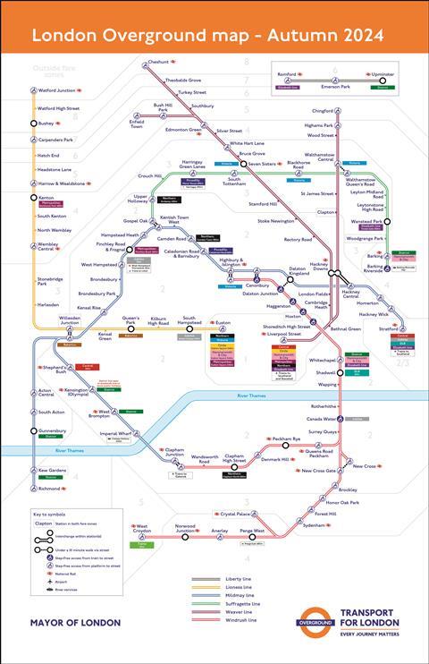 London Overground line names map (Image TfL)