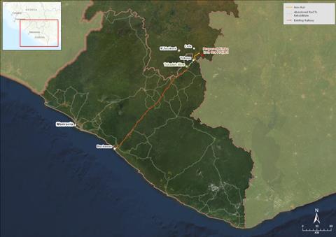 Liberia railway map and Ivanhoe mine project