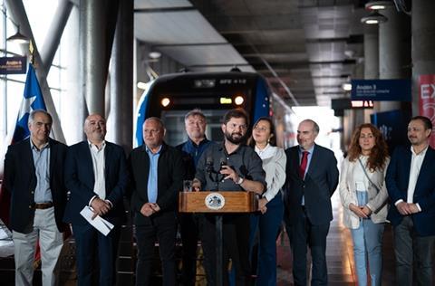 First CRRC EMU for Limache – Puerto service unveiled (image EFE)