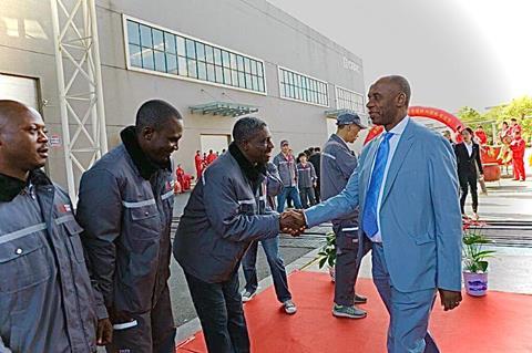 Minister of Transportation Rotimi Amaechi met Nigerian staff who are being trained in in China.