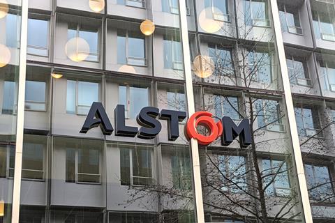 Alstom logo on Saint Ouen building