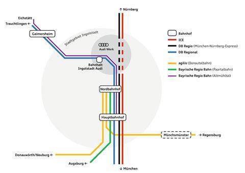 Ingolstadt Audi station map