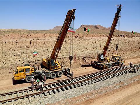 Work has been completed between the Iranian railhead at Khaf and the border with Afghanistan.
