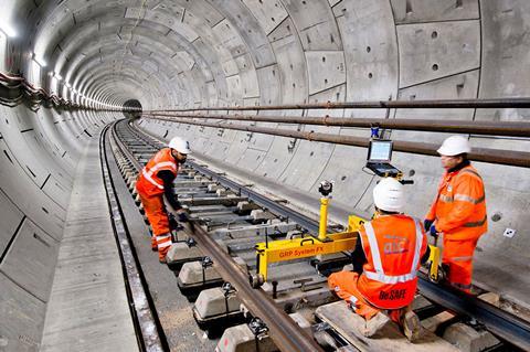 Crossrail track installation