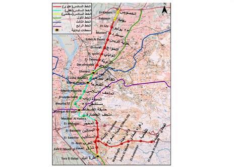 Cairo metro Line 6 project map