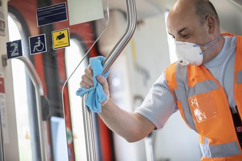 Deutsche Bahn train cleaning in the coronavirus pandemic 