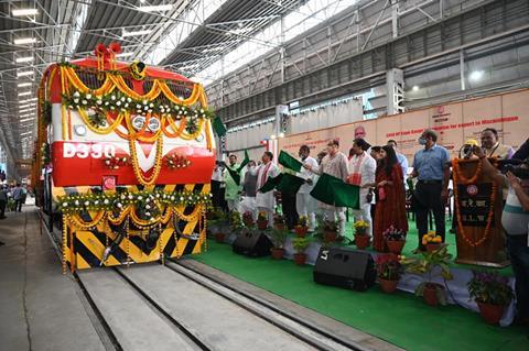 Indian-built locomotive for Mozambique flagged off in factory