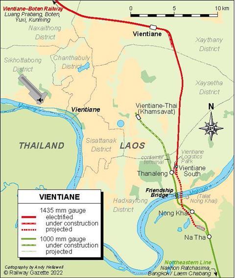 Vientiane railway map