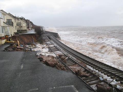 Storm damage at Dawlish