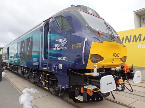 Beacon Rail Vossloh Class 68 locomotive leased to Direct Rail Services.