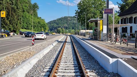 Waldenburgerbahn regauged at Talhaus station (Photo Lorenz Degen)