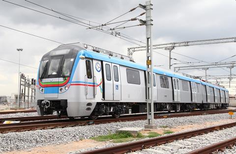 in- Hyderabad train green line