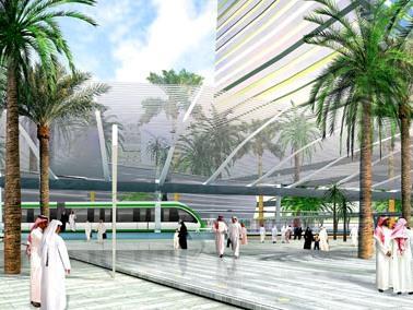 Artist's impression of the monorail for the King Abdullah Financial District in Riyadh.