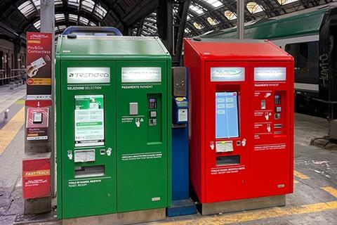 Trenord ticket machine with Conduent software