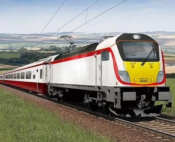 Impression of Bombardier Transportation Traxx P200 AC UK locomotive.