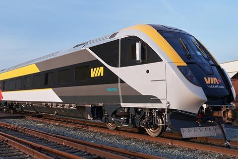 Via Rail first Siemens Mobility trainset