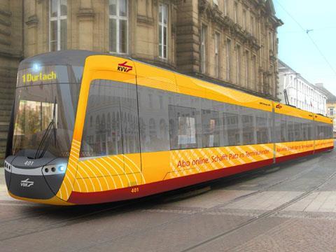 Impression of a Vossloh tram-train for Karlsruhe in Germany.